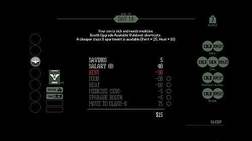 Papers, Please game screenshot - money management