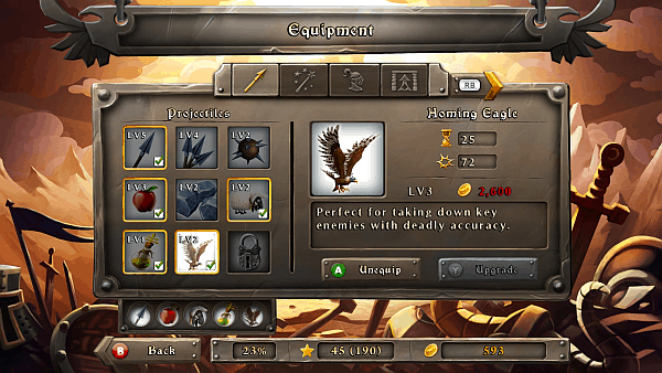 CastleStorm screenshot - item upgrades