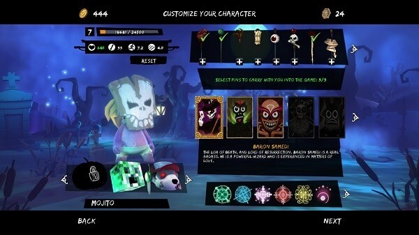 Full Mojo Rampage, character customization screen