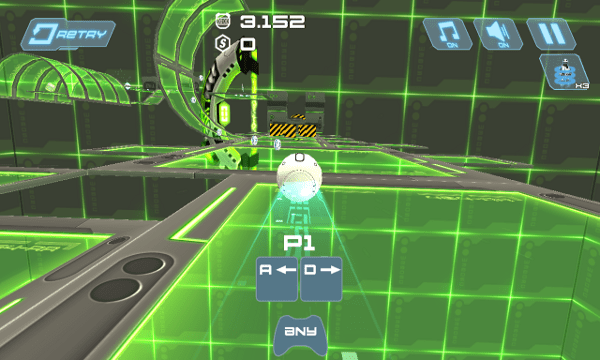 Orborun game screenshot, green level