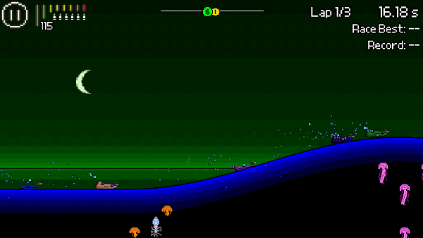 Pixel Boat Rush screenshot - green