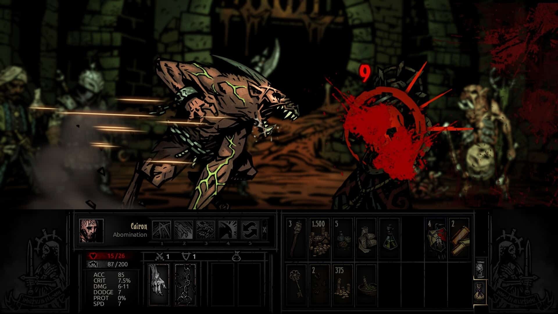 Darkest Dungeon game screenshot, Abomination