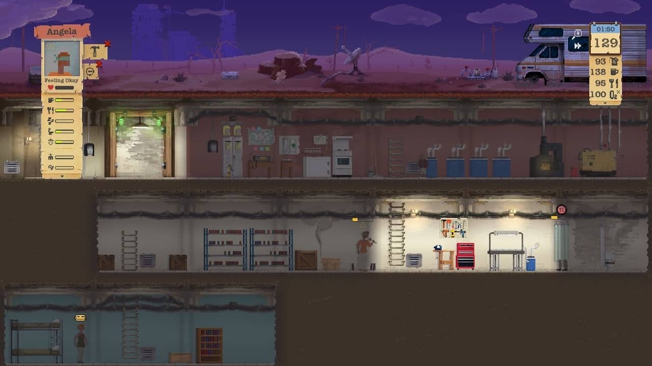 Sheltered game screenshot, painted shelter
