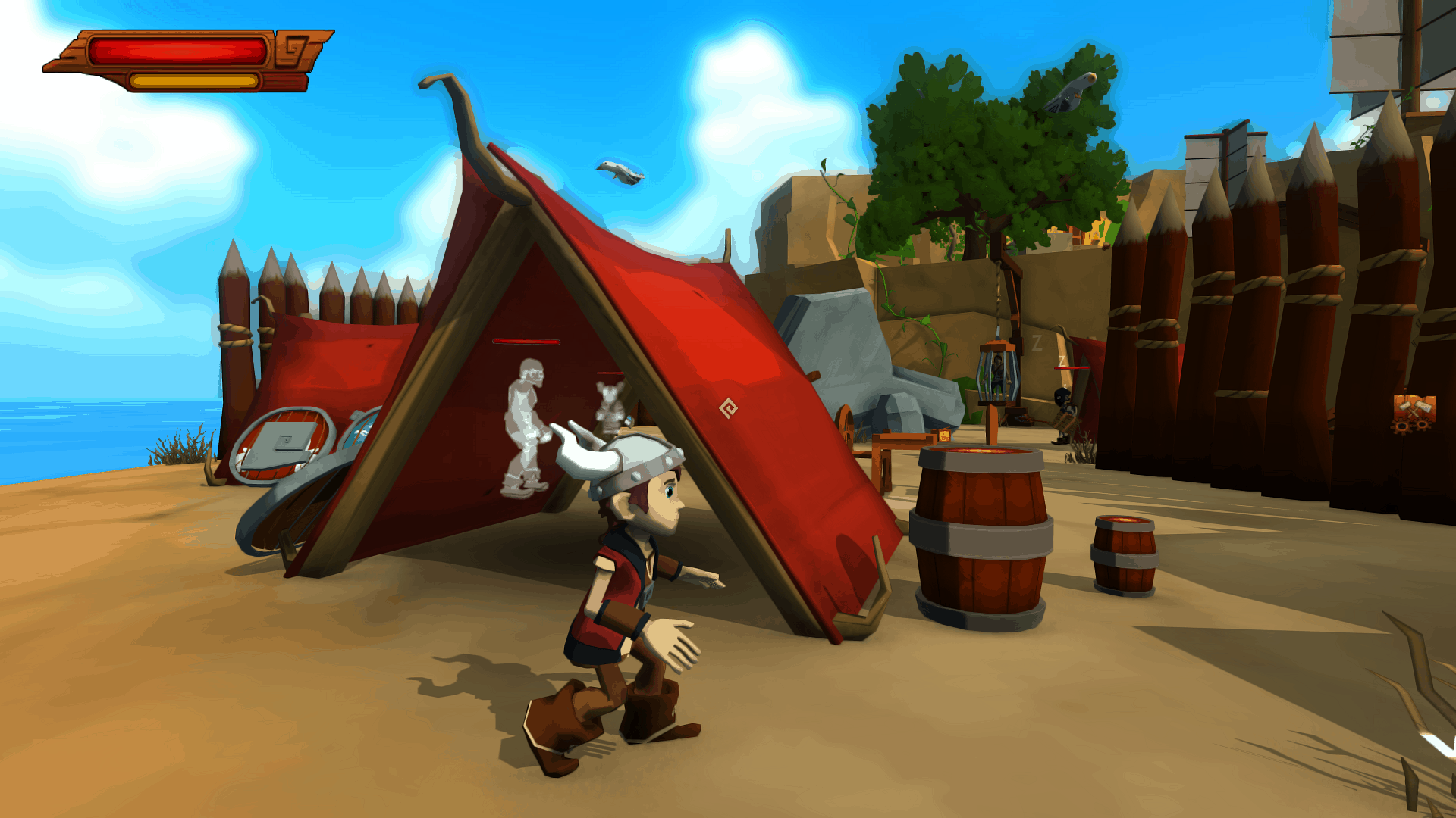 Cornerstone game screenshot, bandit camp