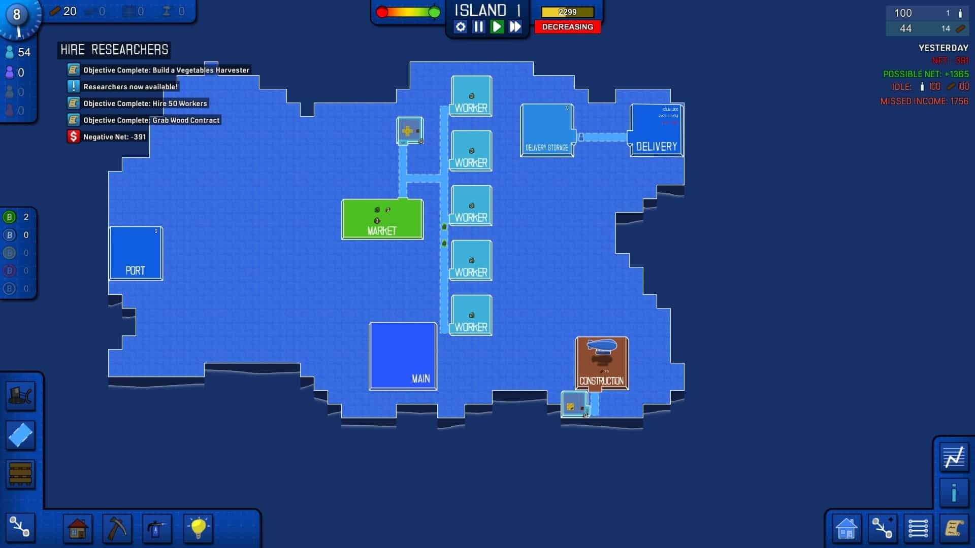 Blueprint Tycoon game screenshot, island