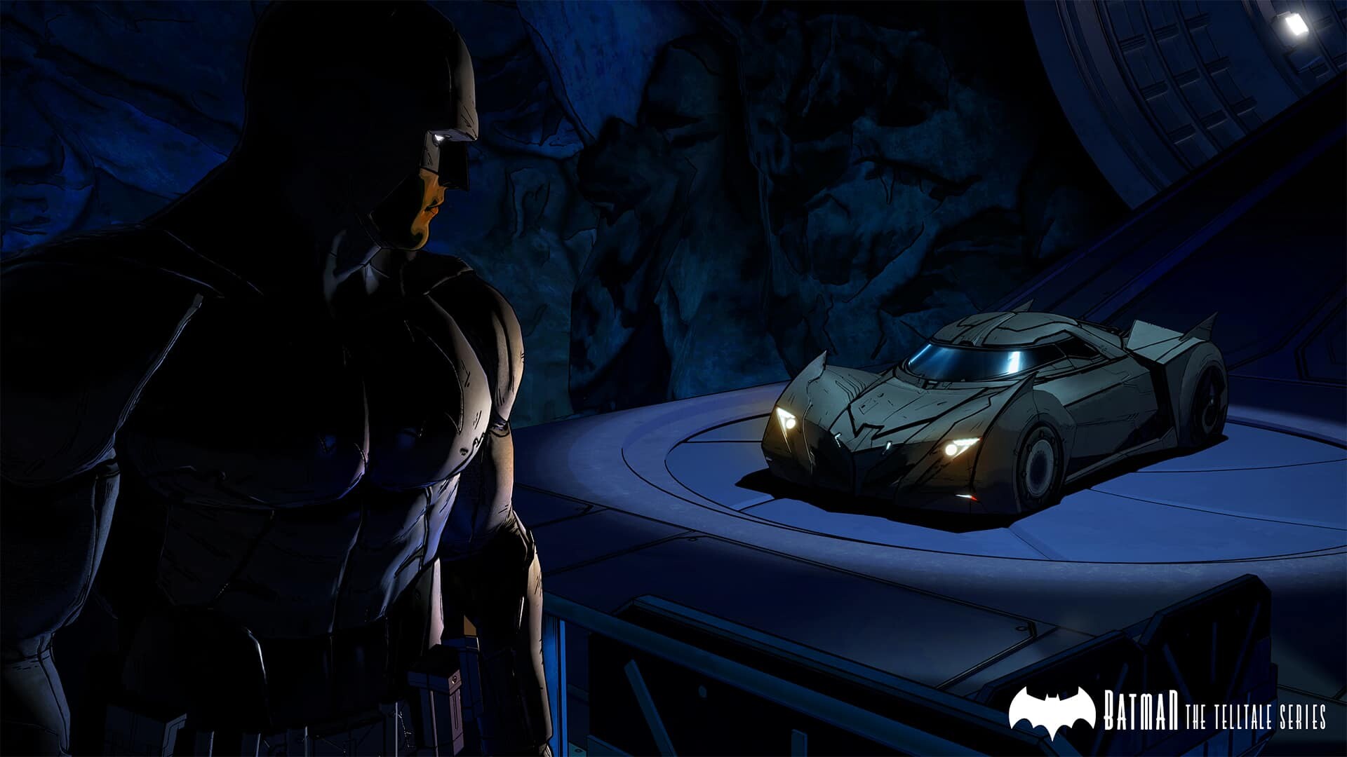 Batman game screenshot, Batcave and Batmobile