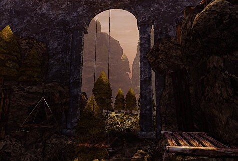 Clastle Game screenshot - cliffs