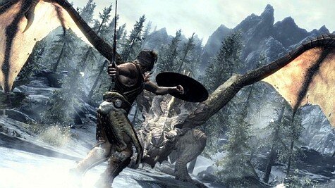 Skyrim-screenshots-dragon hunting