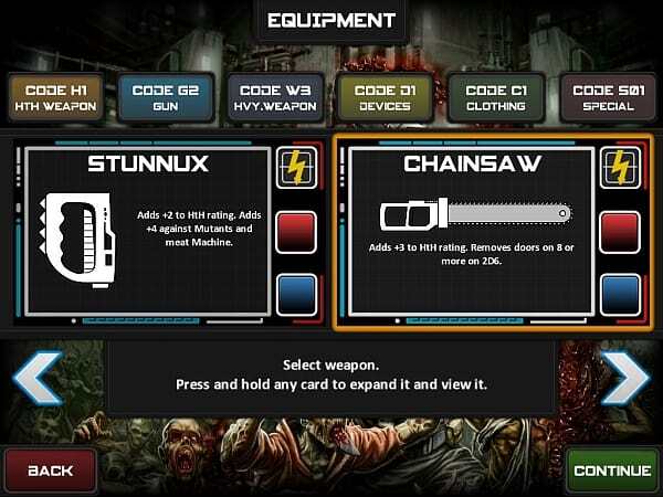 Chainsaw Warrior for iOS weapon selection screenshot