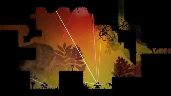 Knytt Underground - game screenshot - robots and lazers
