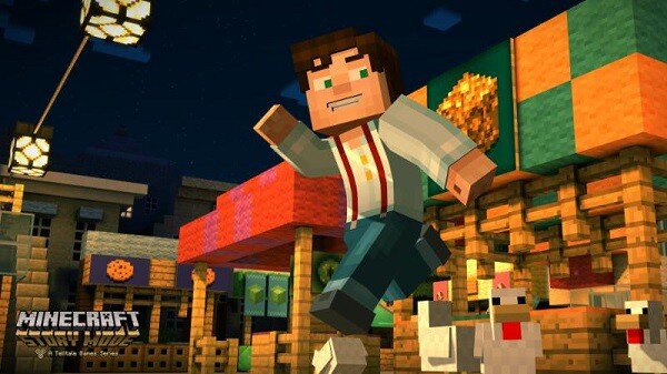 Minecraft: Story Mode, running and smiling