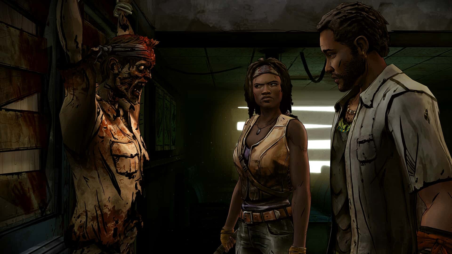 The Walking Dead: Michonne game screenshot, Pete and Walker