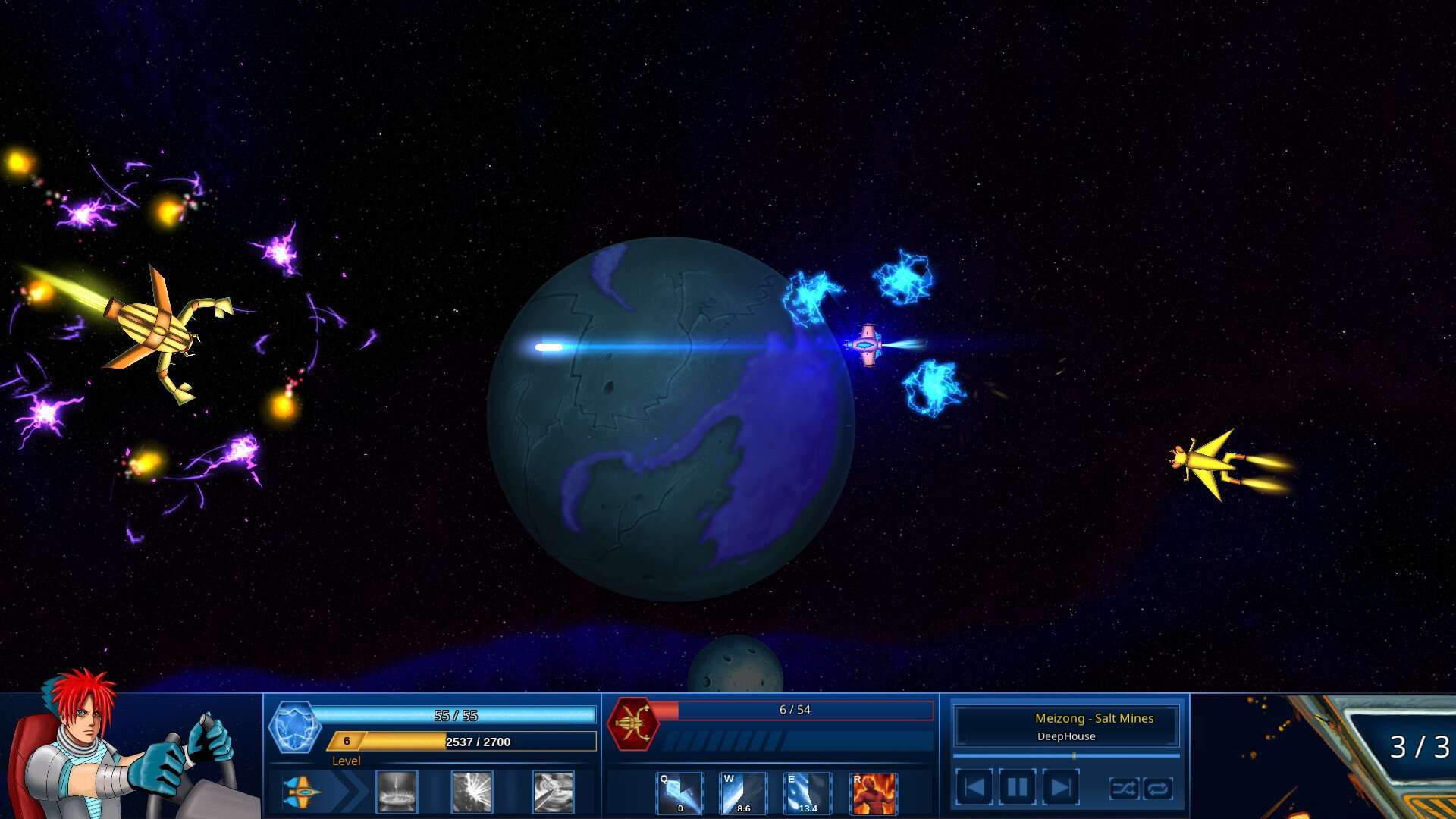Survive in Space game screenshot, shooting