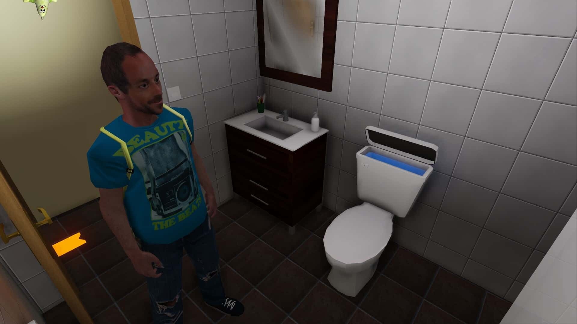 Damn Virgins game screenshot, toilet