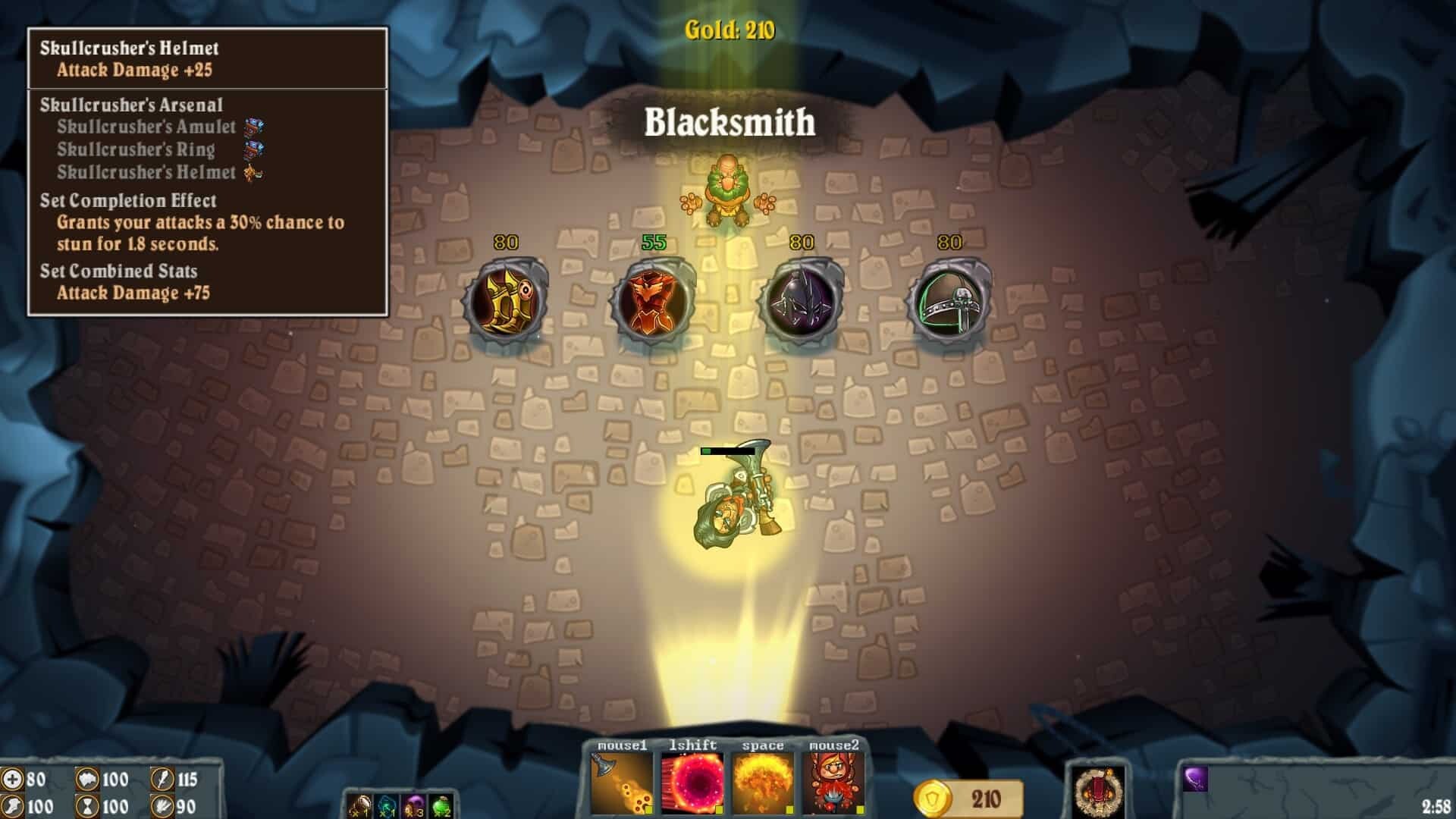 Flamebreak game screenshot, blacksmith