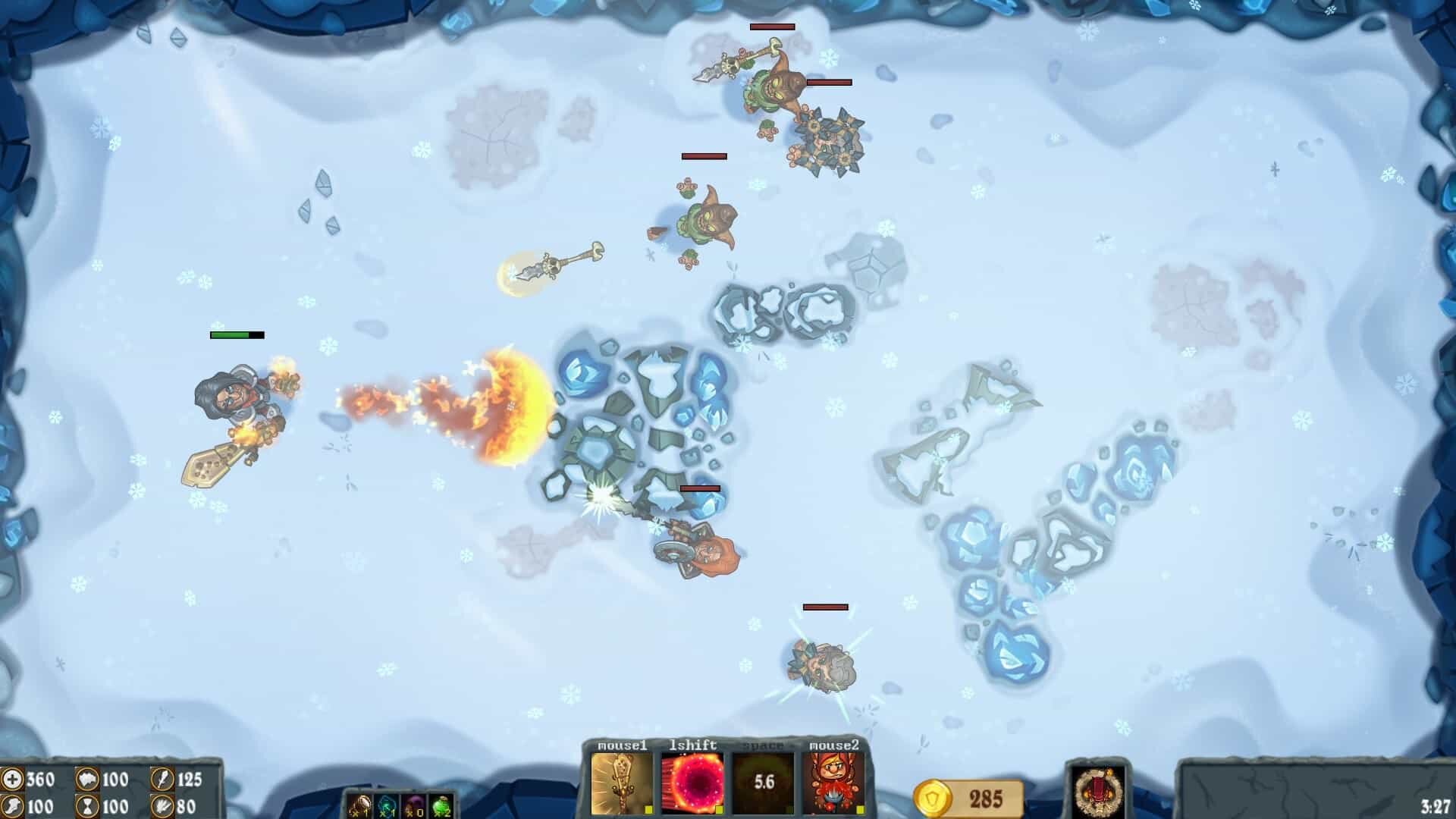 Flamebreak game screenshot, blizzard