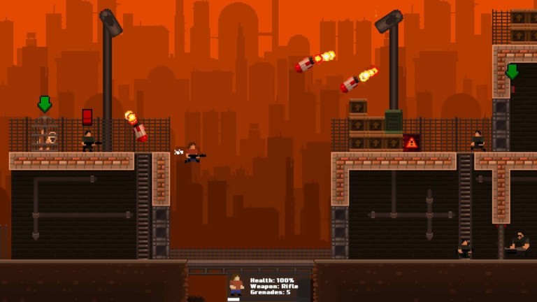 GunHero game screenshot, missiles