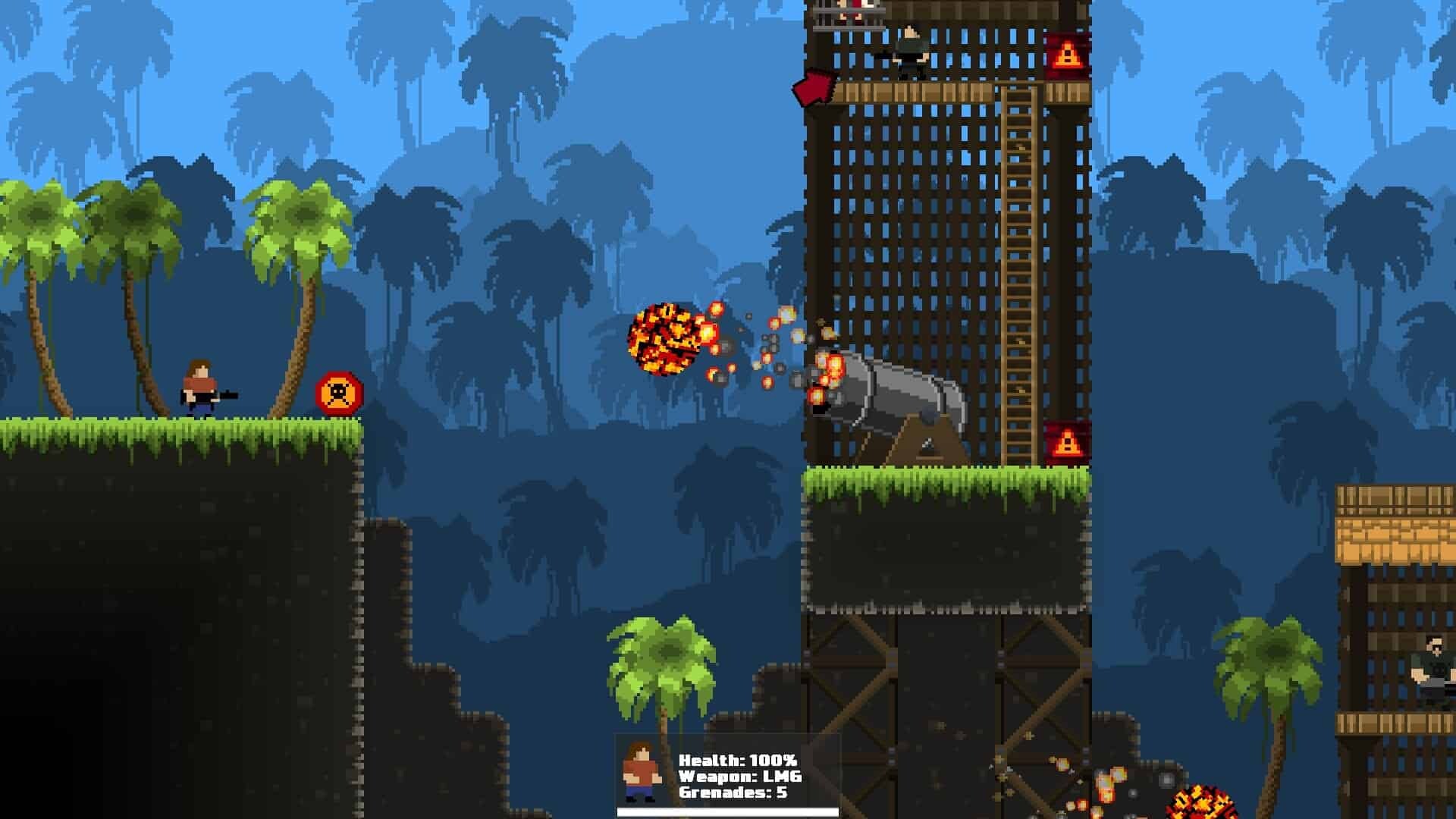 GunHero game screenshot, fireball cannon