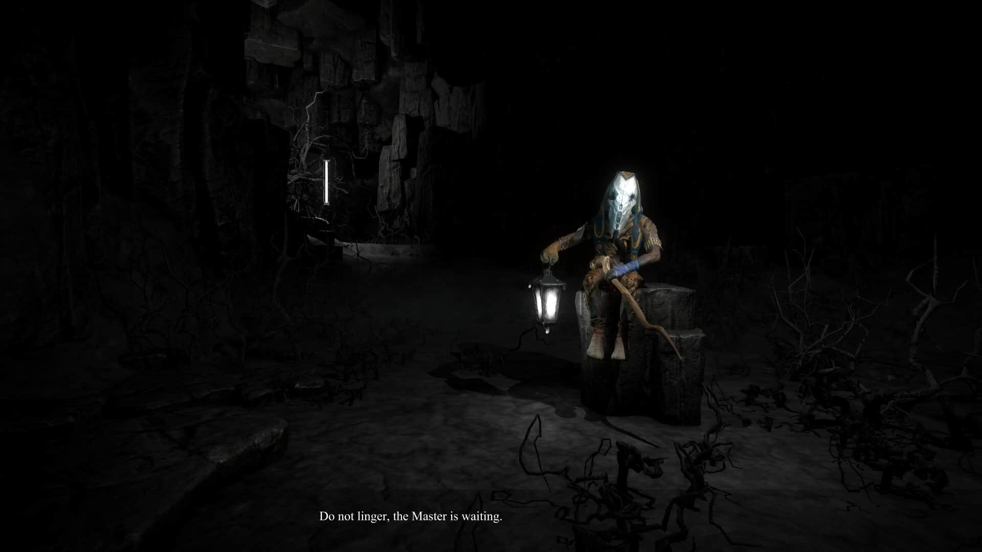 Caligo game screenshot, mysterious guide