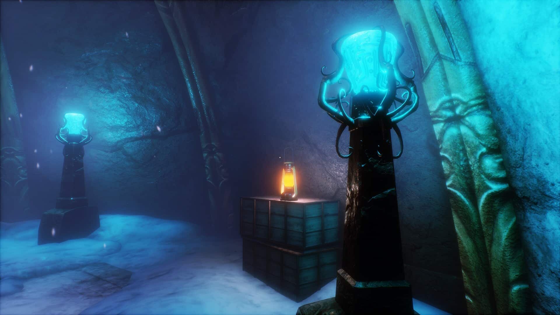Conarium game screenshot, tentacled lantern