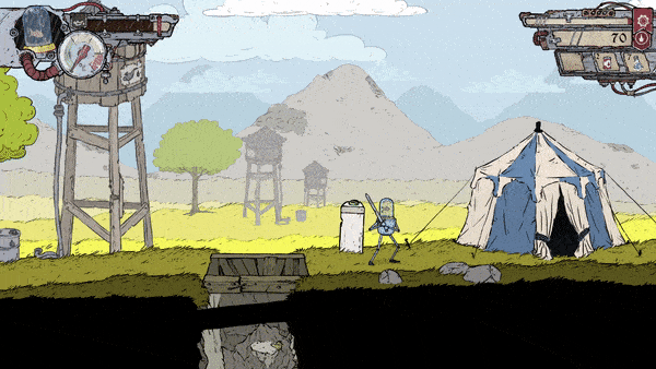 Feudal Alloy game, animated GIF, guzzling oil