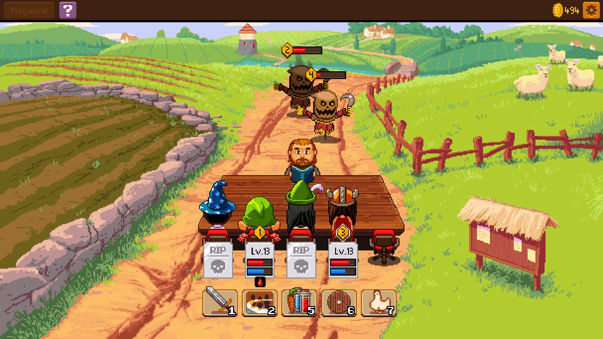 Knights of Pen and Paper 2 Farmland combat