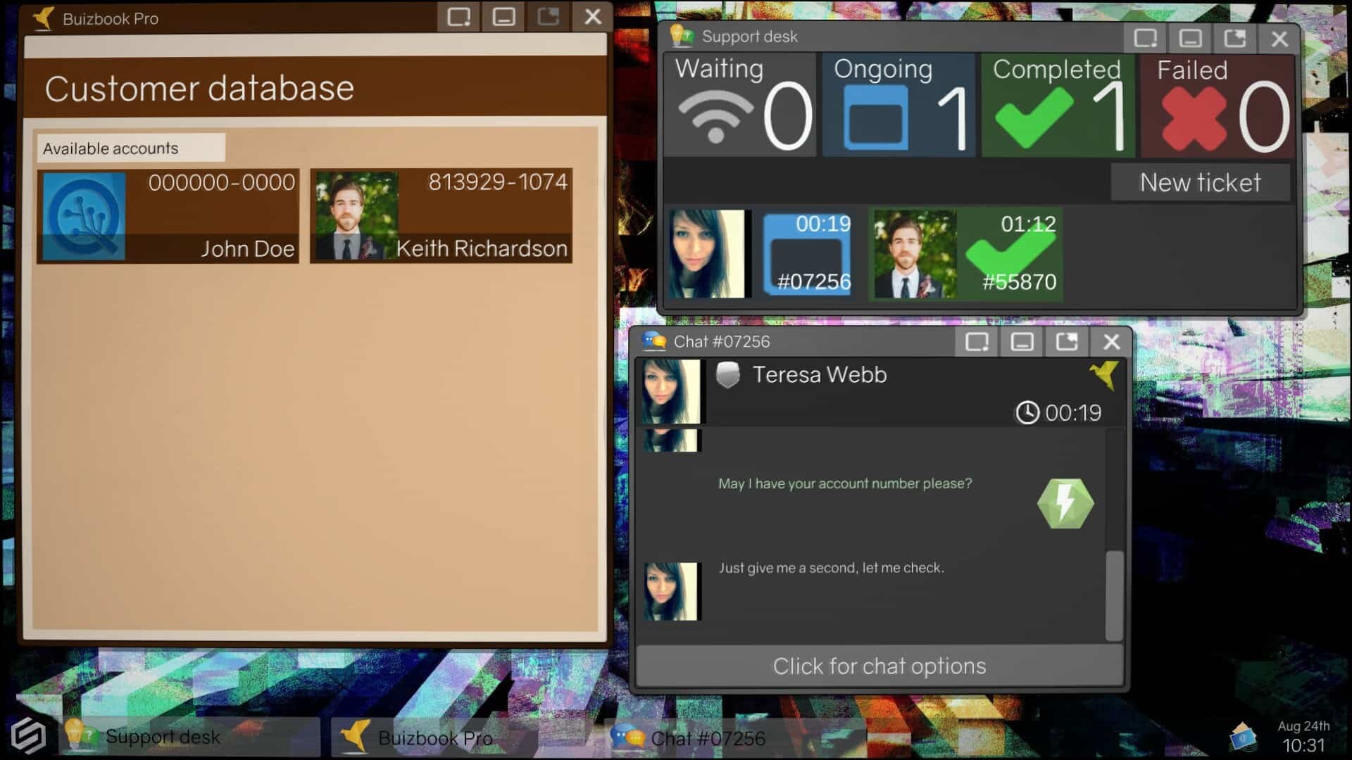 Tech Support: Error Unknown game screenshot, chat window