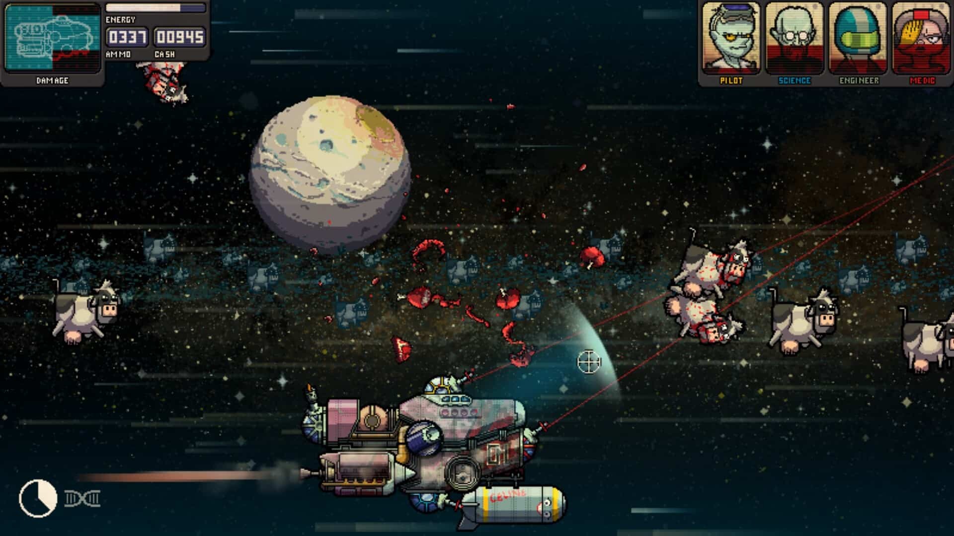 Fission Superstar X game screenshot, space cows