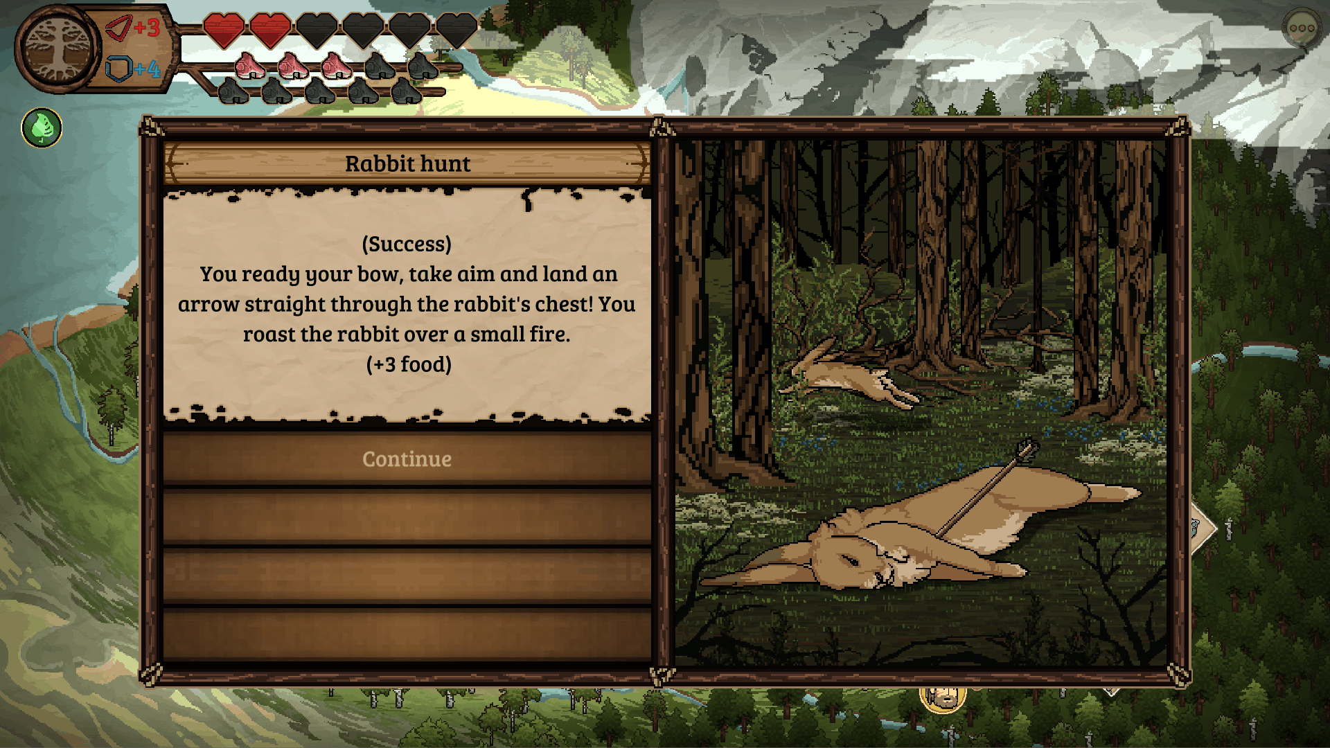 Please the Gods game screenshot, rabbit hunt
