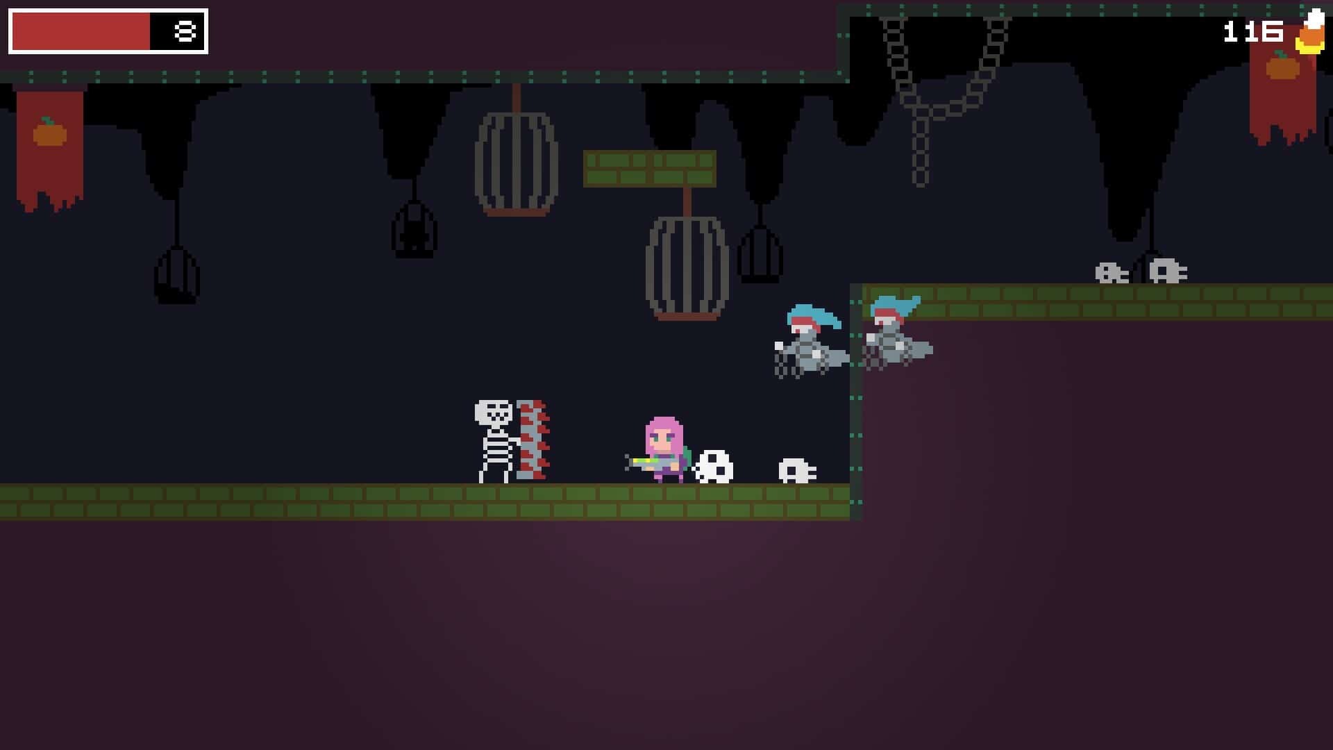 Spooky Ghosts Dot Com game screenshot, enemies