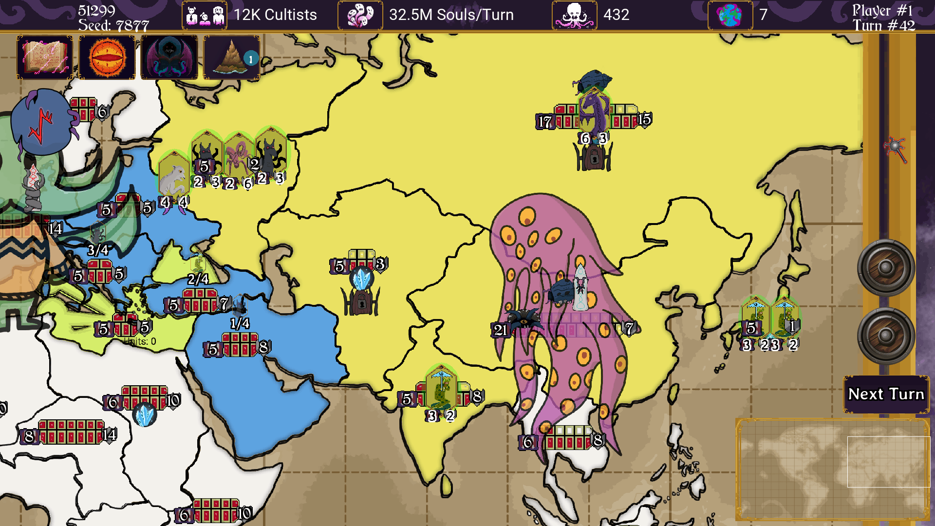 Cthulhu's Catharsis game screenshot, crowded map