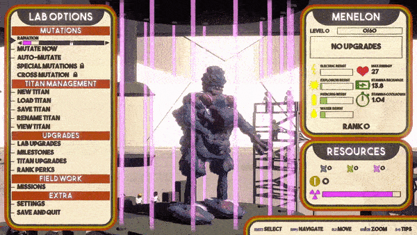 Test Tube Titans game, animated GIF of lab