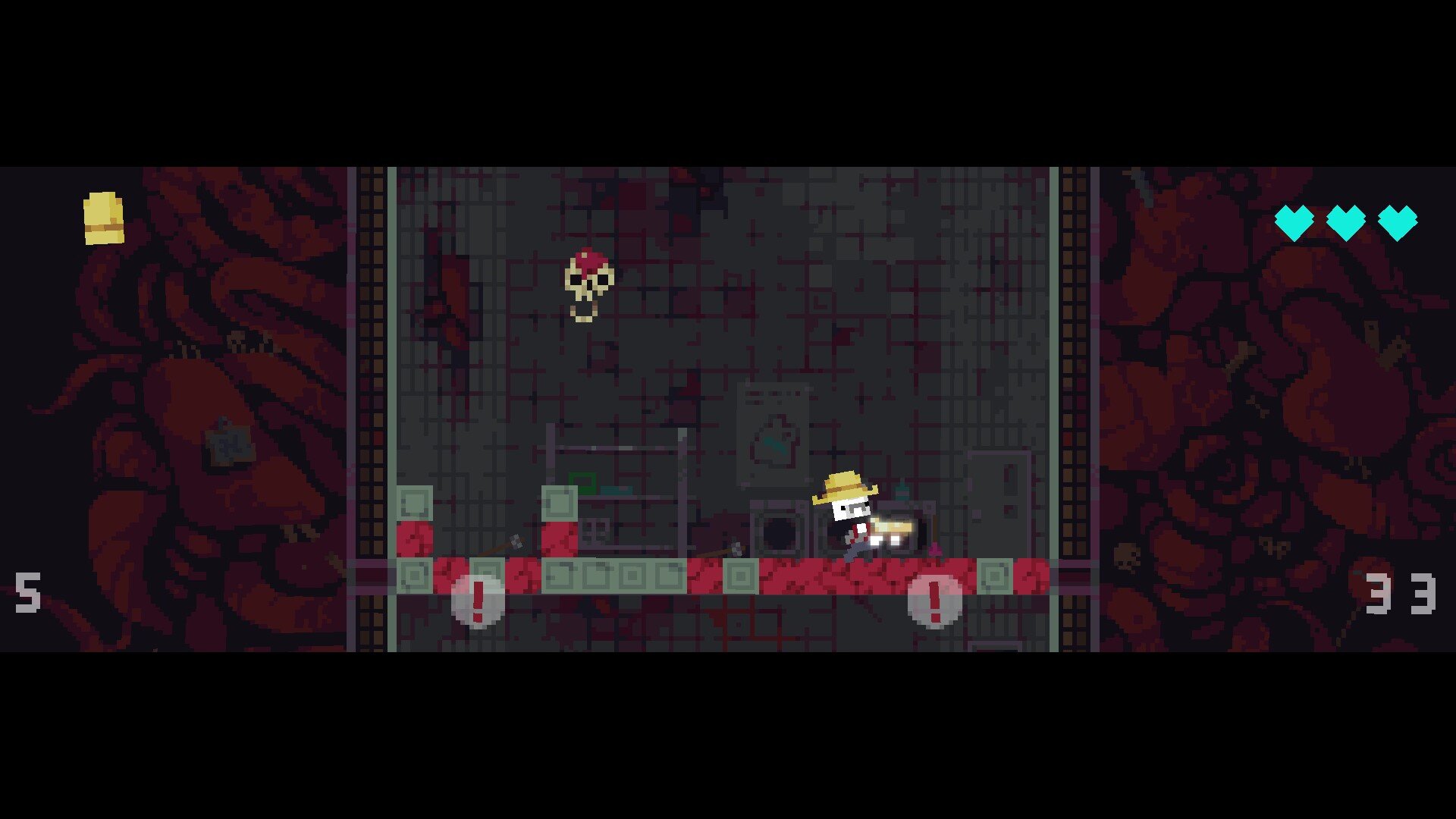 Gutwhale game screenshot, floating skull