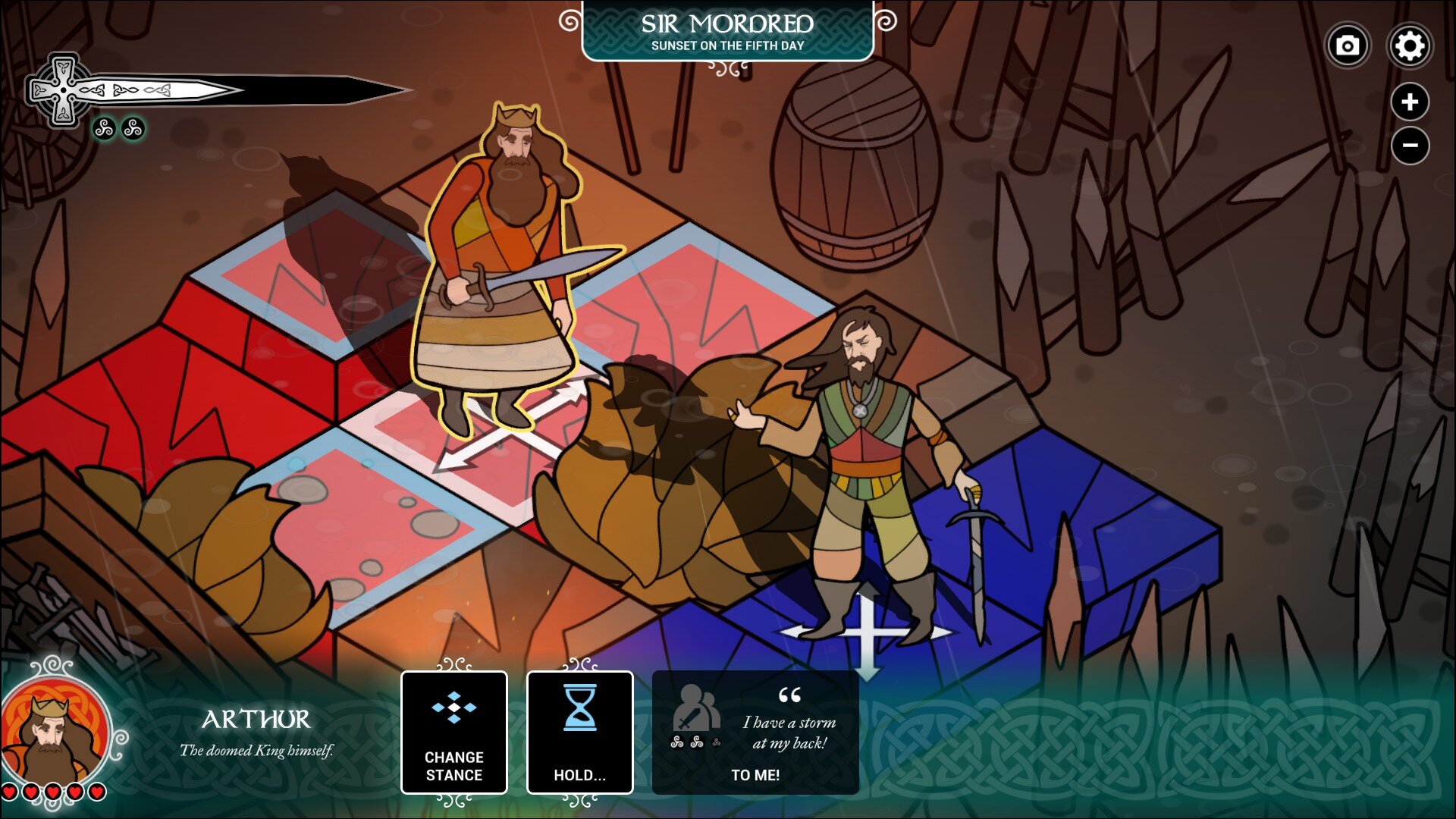 Pendragon game screenshot, Arthur and Mordred