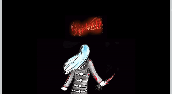 The Blueness of a Wound game, animated GIF, protagonist with knife