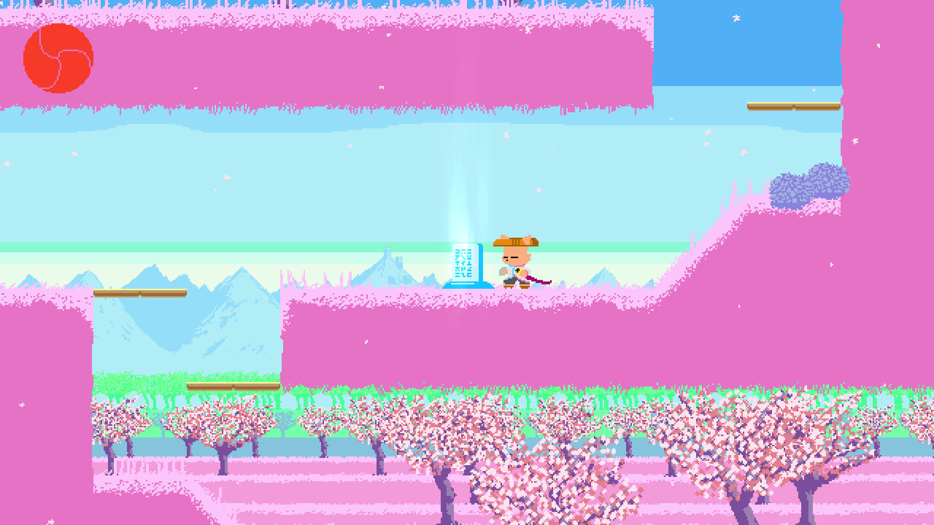 Ato game screenshot, pink background