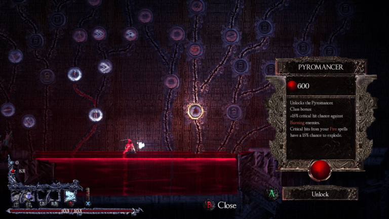 Source of Madness game screenshot, Skill Tree