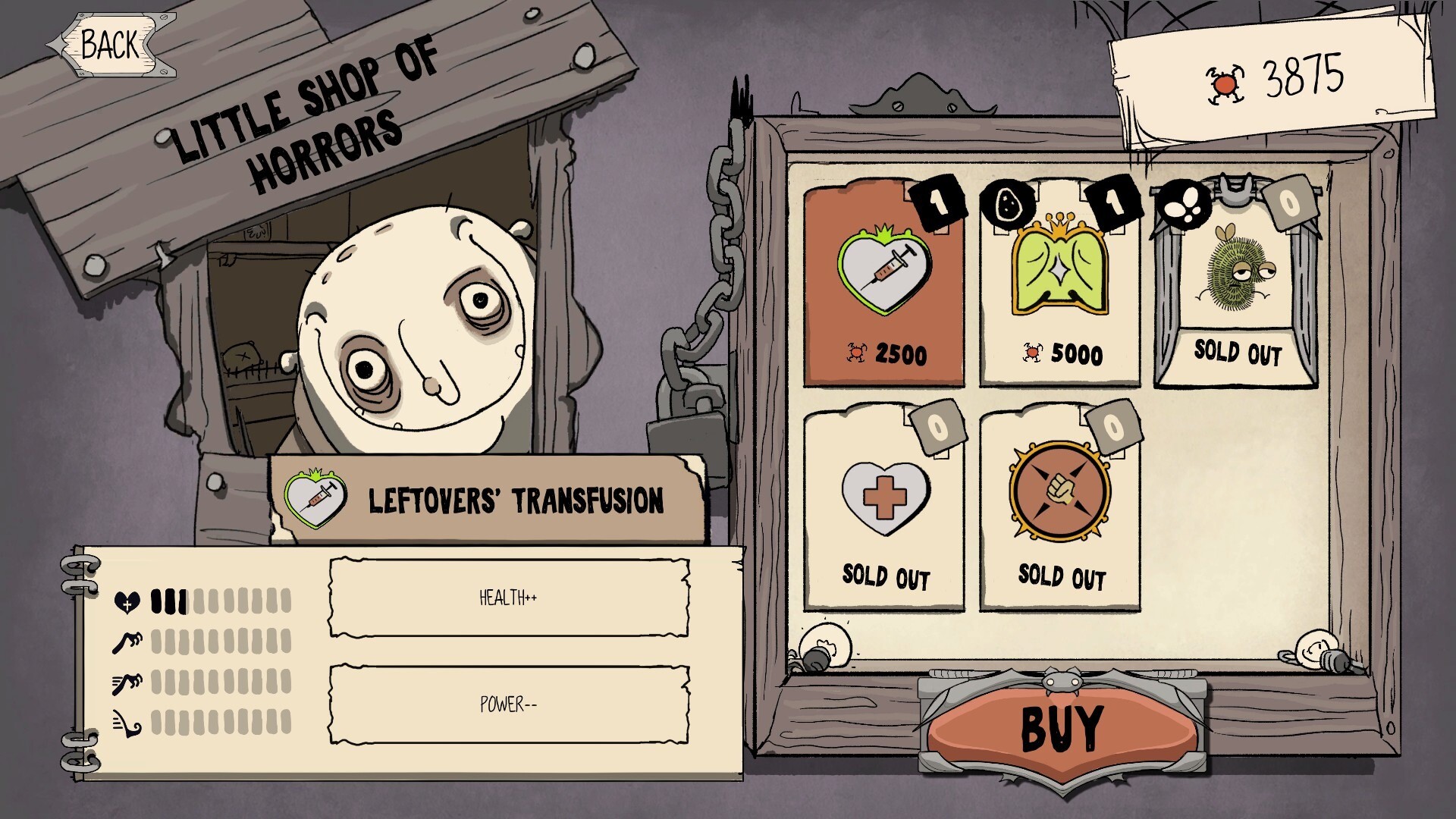 Jars game screenshot, shop