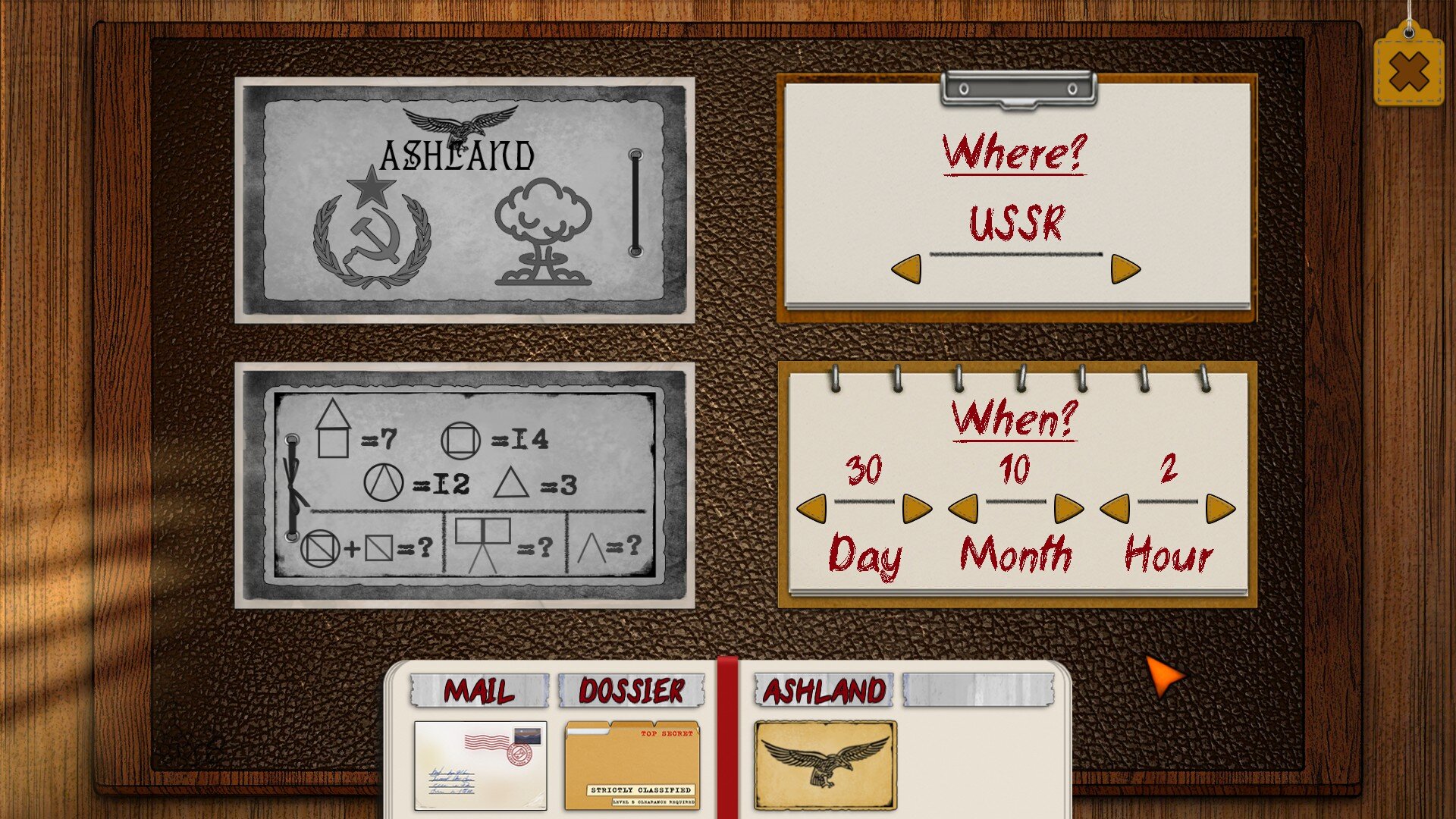 Ashland Dossier game screenshot, decryption