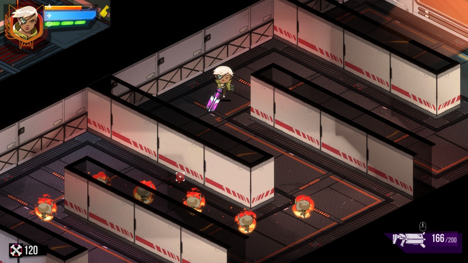 Wildcat Gun Machine game screenshot, hallways of death