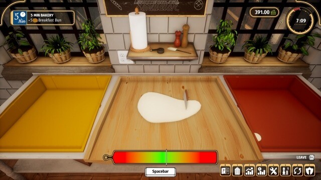 Screenshot of bread making in bakery simulator