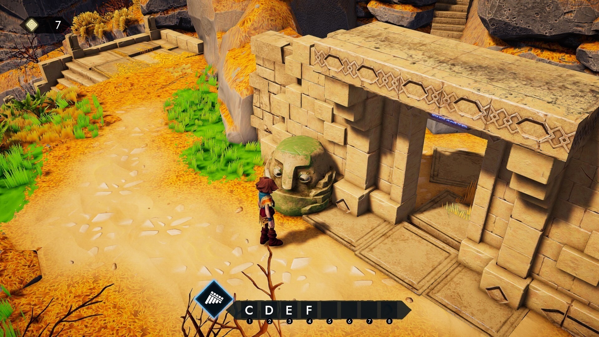 Sonority game screenshot, animated stone