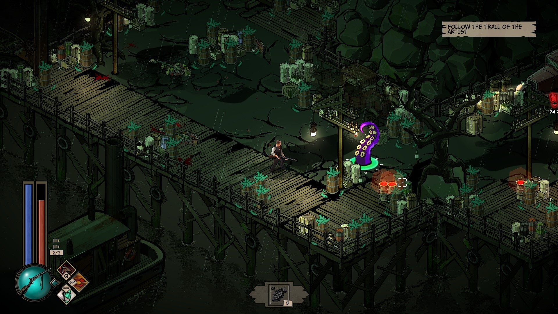 Lovecraft's Untold Stories 2 game screenshot, the docks
