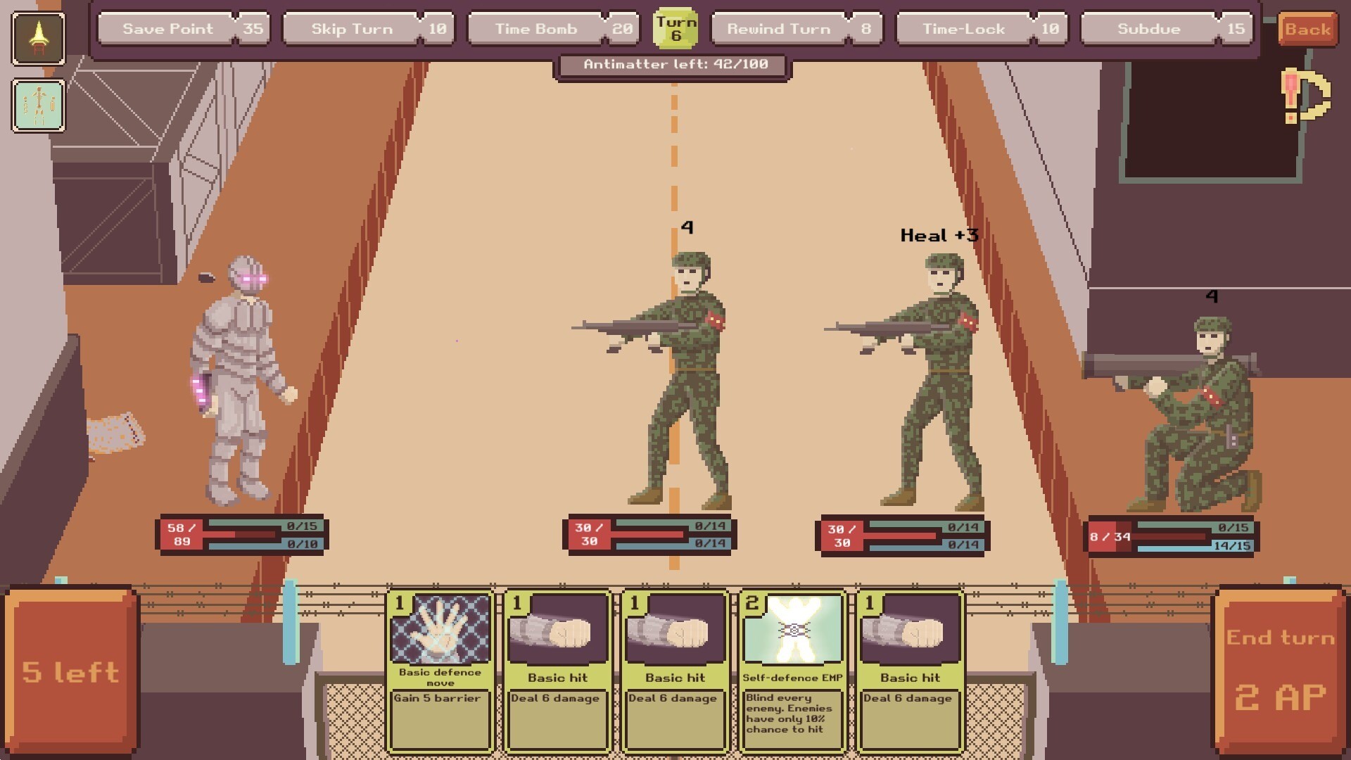 Looping Bravery game screenshot, fight on a military base