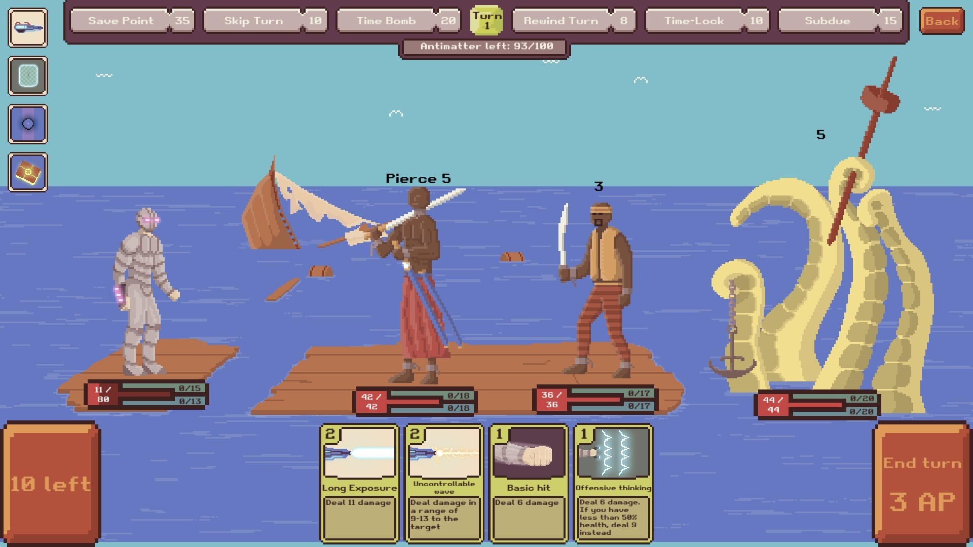 Looping Bravery game screenshot, pirate ship battle