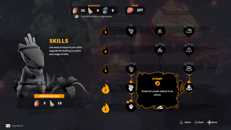 Flame Keeper screenshot, Skills