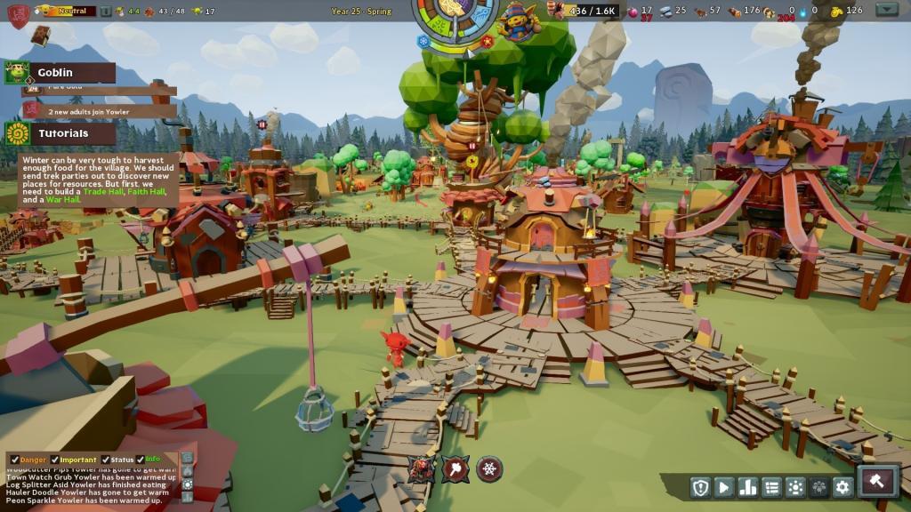 Goblins of Elderstone game screenshot, a bustling goblin village