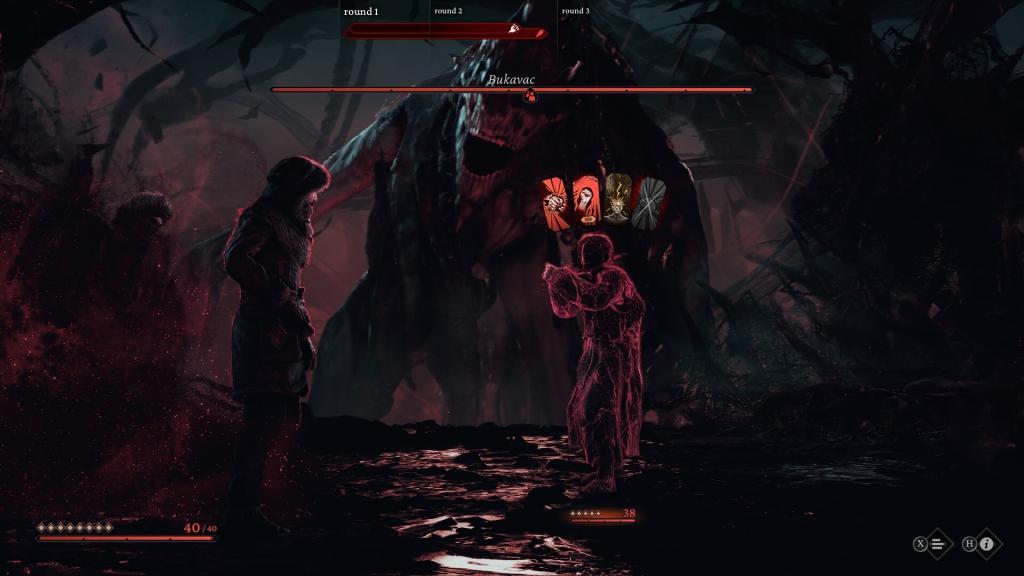 The Thaumaturge, game screenshot, boss fight with the Bukavac