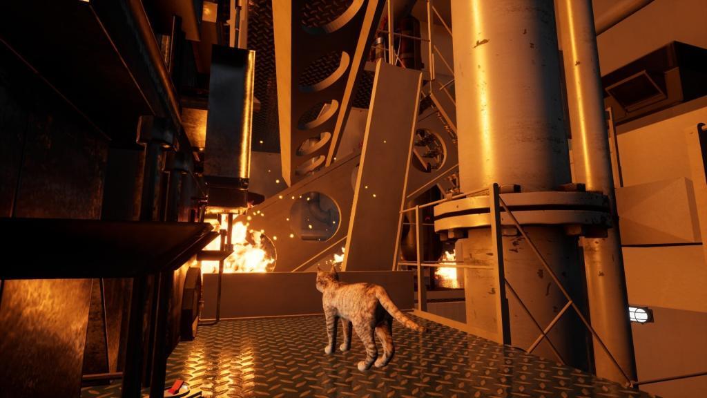 Ship's Cat game screenshot, engine room fire
