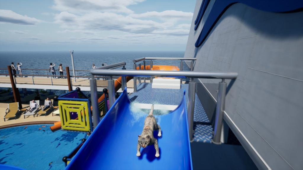 Ship's Cat game screenshot, waterslide